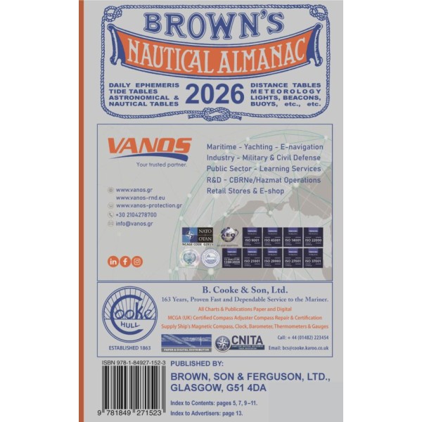 BROWN'S NAUTICAL ALMANAC, 2026 EDITION