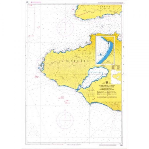 Ναυτικοί Χάρτες - Δυτικές ακτές Ν. Λέσβου και έναντι ακτές Μ.Ασίας ΒΟΡΕΙΟ ΑΙΓΑΙΟ ΠΕΛΑΓΟΣ