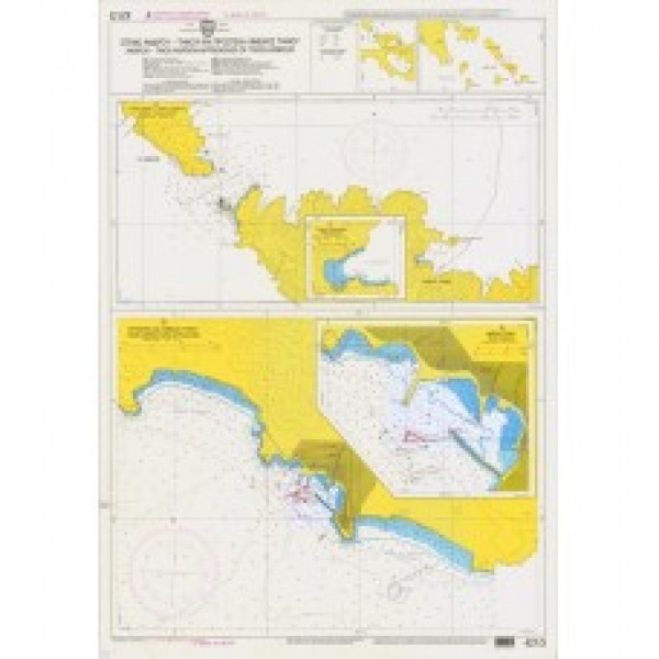 Ναυτικοί Χάρτες - Στενό Άνδρου-Τήνου, Πρόσγεια και Λιμένας Τήνου ΚΥΚΛΑΔΕΣ